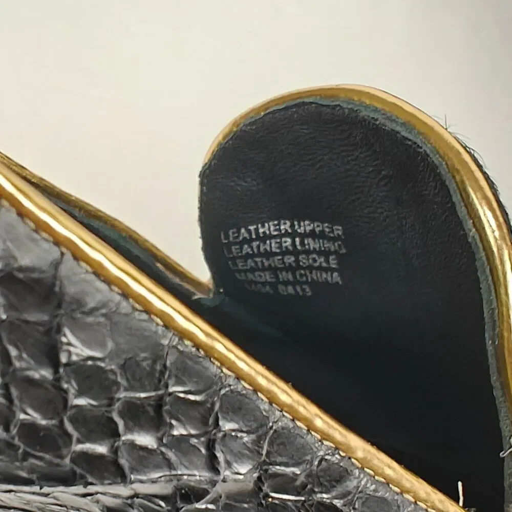 Brian Atwood Claudelle Calf Hair Snakeskin Loafer Size 6.5 Old Money Minimalist